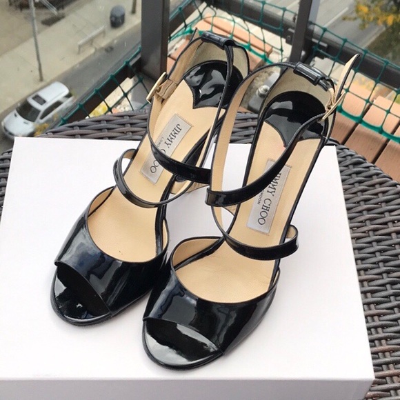 Jimmy Choo Shoes - 🎁JIMMY CHOO Sandals Octave Black Patent Leather